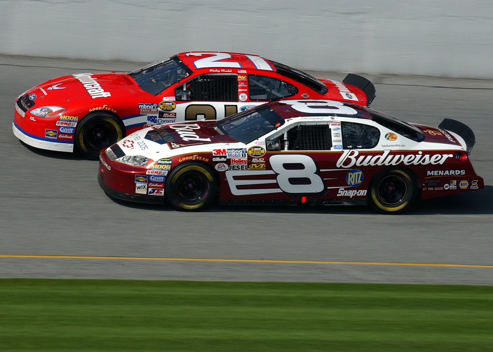 Ricky Rudd drives the Air Force NASCAR car ahead of the Daytona 500.
