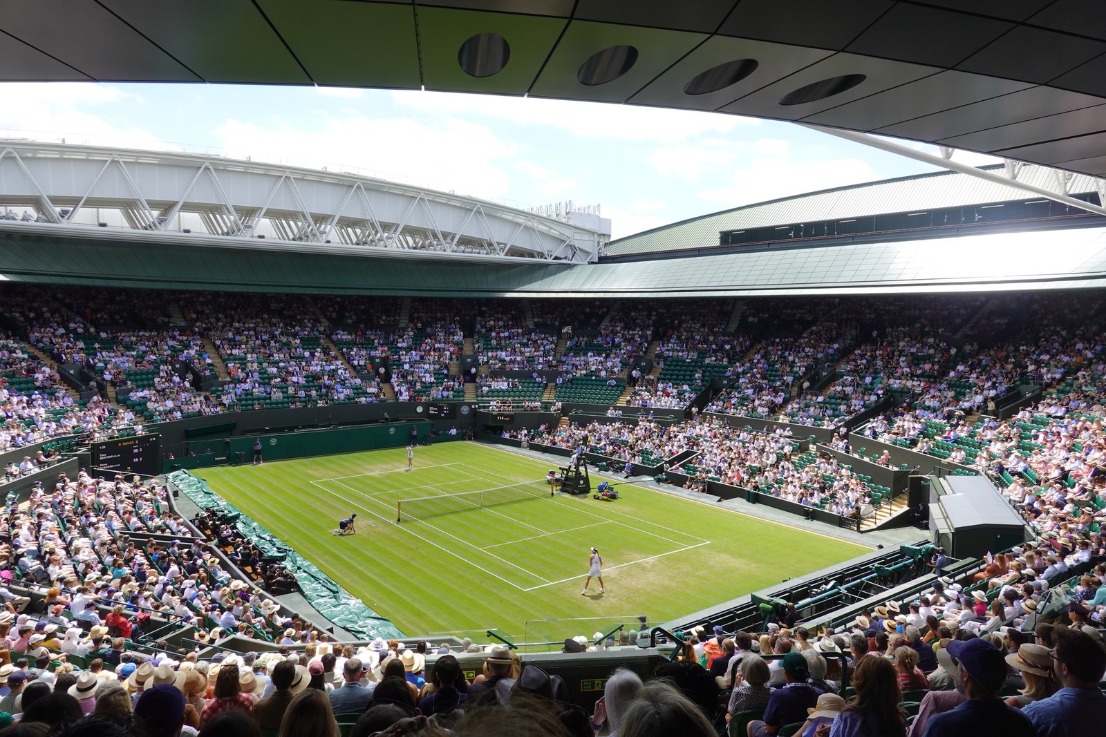 Elena Rybakina and Elise Mertens at the 2026 Wimbledon Championships.