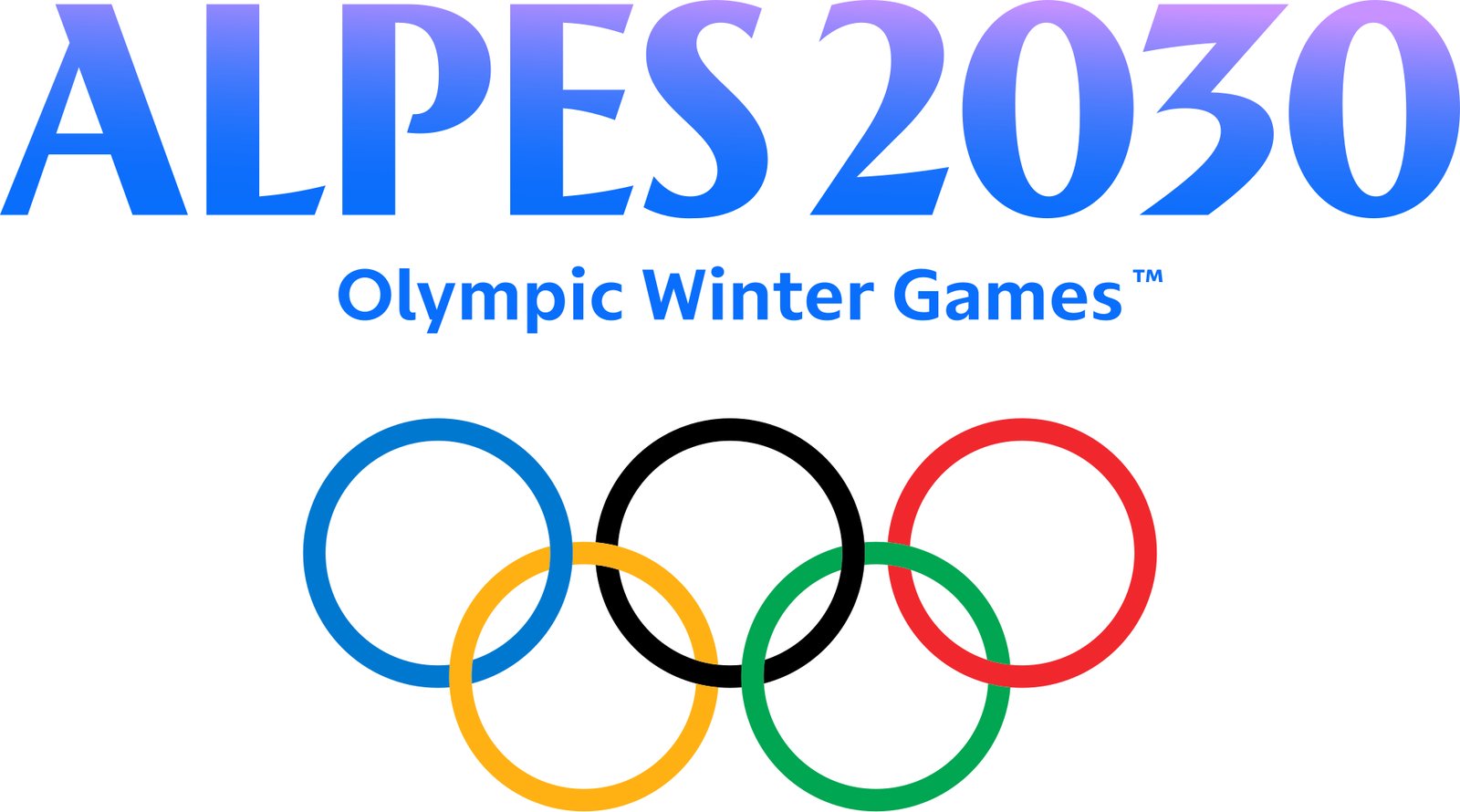 The official English wordmark for the 2030 Winter Olympics in the French Alps.